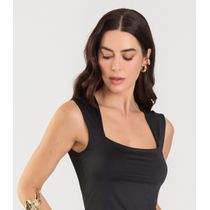 Blusa Feminina Com Decote Quadrado Dianna Preto
