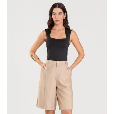 Blusa Feminina Com Decote Quadrado Dianna Preto GG / Preto