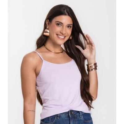 Blusa Feminina de Alças Básica Rovitex Roxo G / Roxo