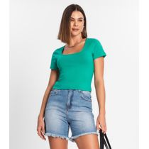 Blusa Cropped Feminina Rovitex Verde