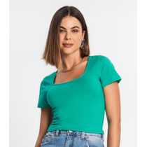 Blusa Cropped Feminina Rovitex Verde