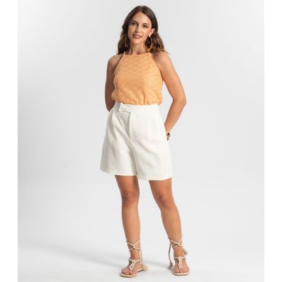 Blusa De Alça Em Tricot Endless Laranja GG / Laranja