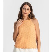 Blusa De Alça Em Tricot Endless Laranja