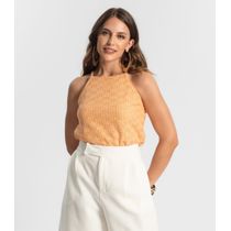 Blusa De Alça Em Tricot Endless Laranja