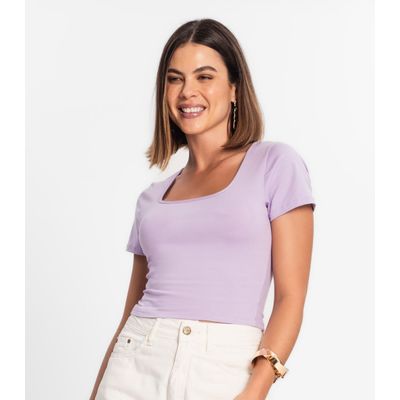Blusa Cropped Feminina Rovitex Roxo G / Roxo