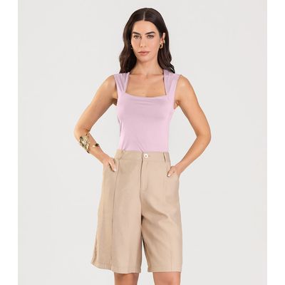 Blusa Feminina Com Decote Quadrado Dianna Rosa G / Rosa