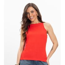 Blusa de Alça Visco Maquinetada Feminina Endless Laranja