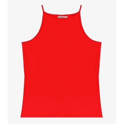 Blusa de Alça Visco Maquinetada Feminina Endless Laranja P / Laranja