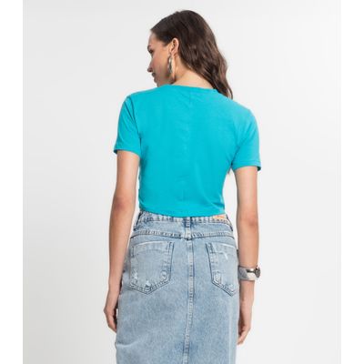 Blusa Feminina Em Cotton Leve Endless Azul P / Azul