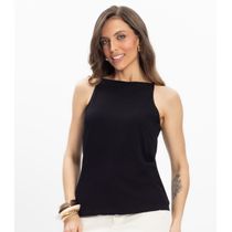 Blusa de Alça Visco Maquinetada Feminina Endless Preto