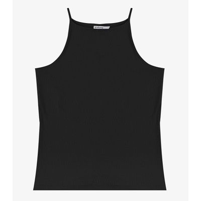 Blusa de Alça Visco Maquinetada Feminina Endless Preto GG / Preto