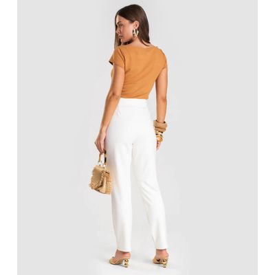 Blusa Feminina Decote Canoa Dianna Marrom P / Marrom