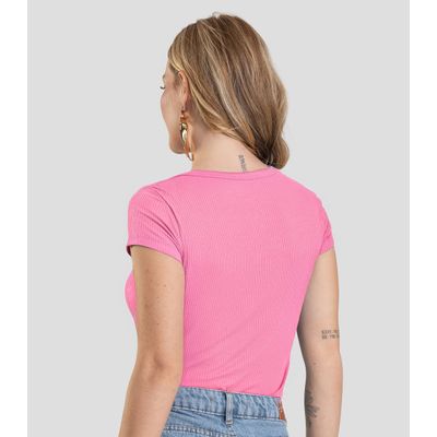 Blusa Feminina Canelada Dianna Rosa M / Rosa