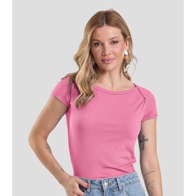 Blusa Feminina Canelada Dianna Rosa M / Rosa
