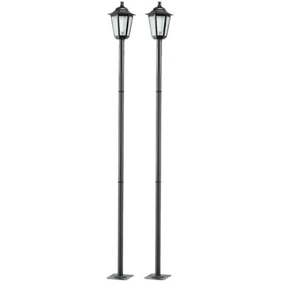 Kit 2 Postes para Jardim 1,71m Luminárias Iluminação Externa Bivolt Lente Fosca E27 Grega Dital