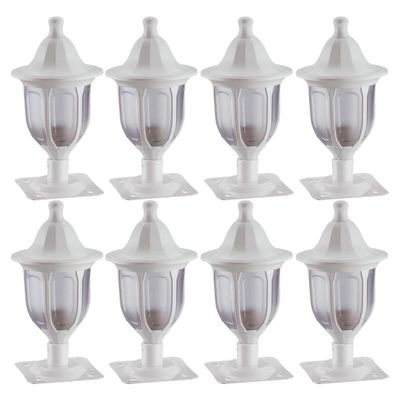 Kit 8 Balizadores para Muro Jardim em Alumínio Branco Lanterna Injetada Termoplástico Dital