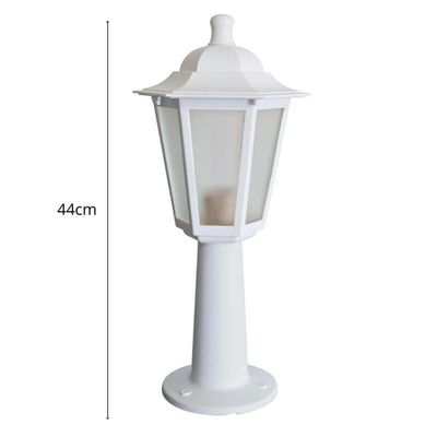 Kit 2 Postes Balizadores Branco para Muro Jardim Lente Fosca Termoplástico Grega Dital