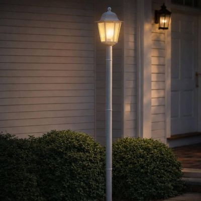 Kit 4 Postes de Jardim 1,95m Lente Transparente Luminária Externa Branca Soberana Dital