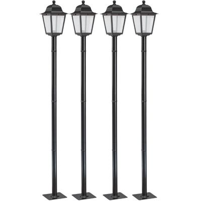 Kit 4 Postes para Iluminação Externa 1,95m Jardim Praça E27 Lente Transparente Soberana Dital