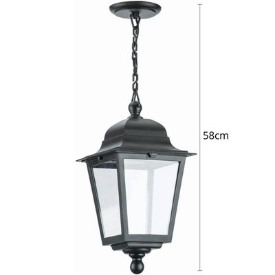 Kit 2 Luminárias de Teto 21x58cm Pendente Preto Clássico Termoplástico Bivolt Soberana Dital