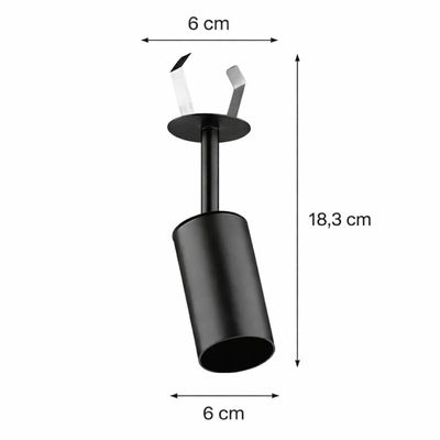 Kit 2 Spots de Trilho Alumínio 18cm Bivolt Lâmpada Mr16 Soquete GU10 Neo Dital Preto
