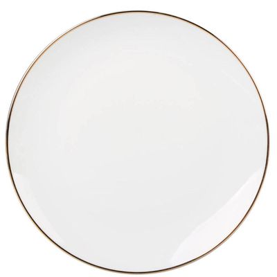 Prato para Sobremesa 19,2cm Porcelana Branca Borda Dourada Legacy Gold L'Hermitage Mesa Posta Luxo