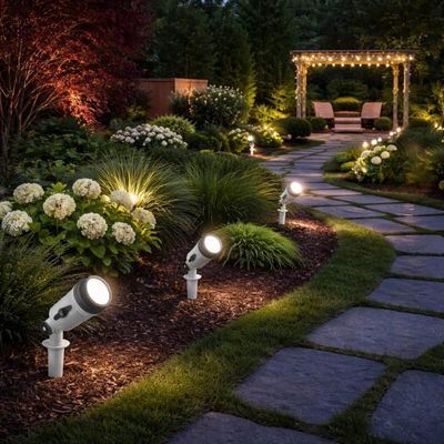 Luminária Espeto Bivolt Branco Projetor em Termoplástico E27 Summer Dital