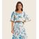 Blusa Cropped Manga Ampla em Meia Malha Endless Azul GG / Azul