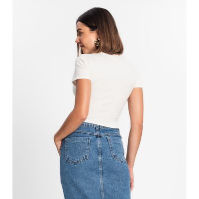 Blusa Cropped Feminina Rovitex Bege P / Bege