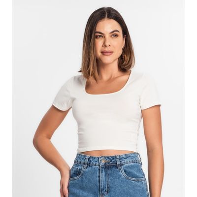 Blusa Cropped Feminina Rovitex Bege P / Bege