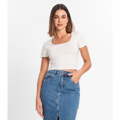 Blusa Cropped Feminina Rovitex Bege P / Bege