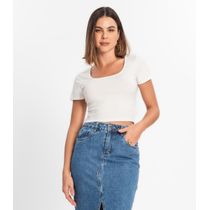 Blusa Cropped Feminina Rovitex Bege