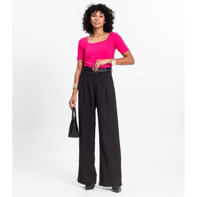 Blusa em Ribana Canelada Rovitex Rosa P / Rosa