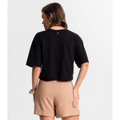 Blusa Feminina Com Bordado Endless Preto GG / Preto