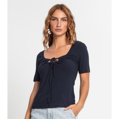 Blusa Feminina Com Amarração Endless Azul M / Azul