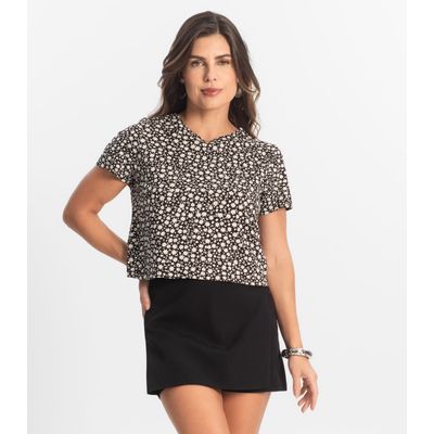 Blusa Feminina Estampada Select Preto G / Preto