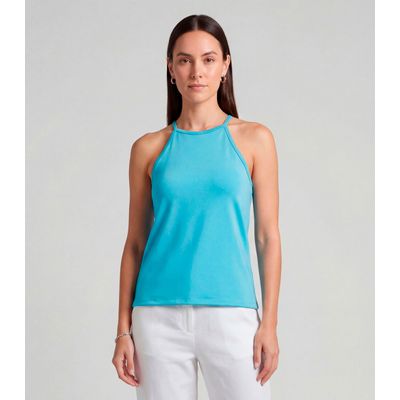 Blusa Feminina Com Cava Americana Infinita Cor Azul G / Azul