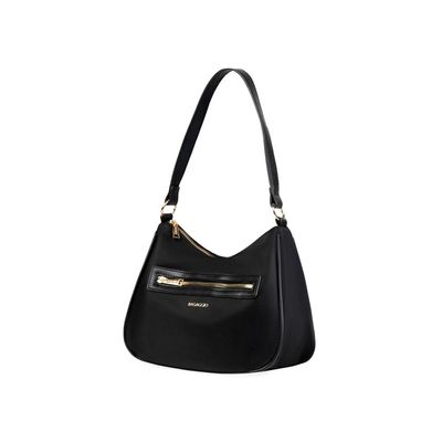 Bolsa de Ombro Feminina Premium Nylon Preta U / Preto