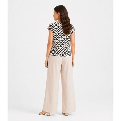 Blusa Feminina Estampada Rovitex Bege M / Bege