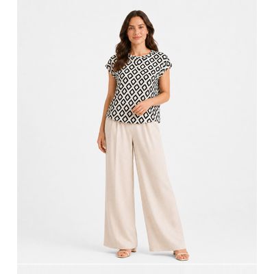 Blusa Feminina Estampada Rovitex Bege M / Bege