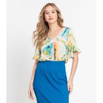 Blusa Feminina Estampada Infinita Cor Bege
