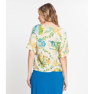 Blusa Feminina Estampada Infinita Cor Bege GG / Bege