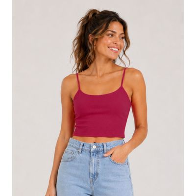 Blusa de Alça Feminina Tecido Henera Infinita Cor Vermelho GG / Vermelho