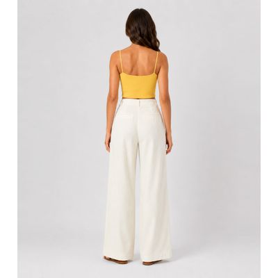 Blusa de Alça Feminina Tecido Henera Infinita Cor Amarelo M / Amarelo