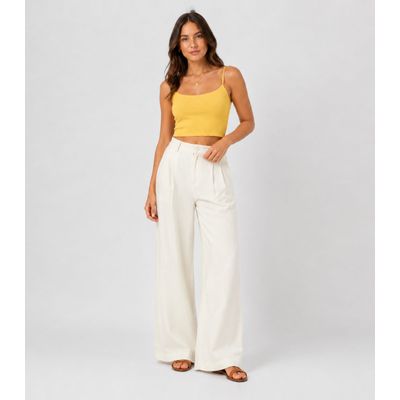 Blusa de Alça Feminina Tecido Henera Infinita Cor Amarelo M / Amarelo