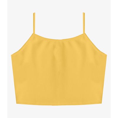 Blusa de Alça Feminina Tecido Henera Infinita Cor Amarelo M / Amarelo