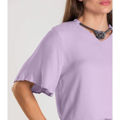 Blusa Feminina Com Colar Dianna Roxo GG / Roxo