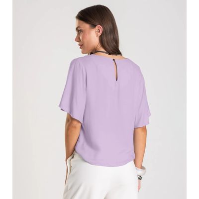 Blusa Feminina Com Colar Dianna Roxo G / Roxo