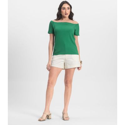 Blusa Feminina Canelada Infinita Cor Verde M / Verde