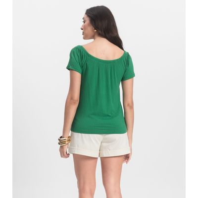 Blusa Feminina Canelada Infinita Cor Verde M / Verde